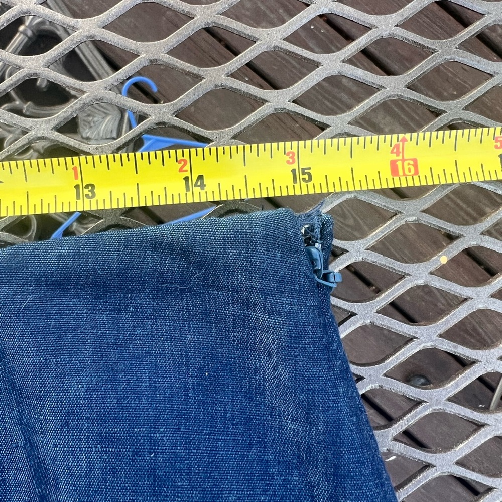 Jones New York Blue Linen blend embroidered skirt - Size 8 - Picture 10 of 12